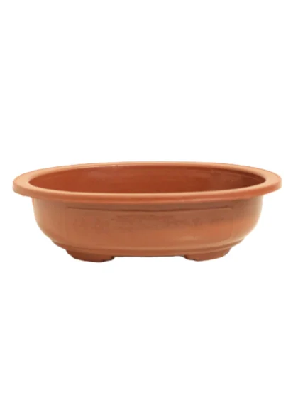 plastikinis bonsai vazonas 31,5 × 21 × 9 cm terakotos spalvos, su drenažo angomis, tinkamas vidaus ir lauko bonsai auginimui. Bonsaisodas.lt