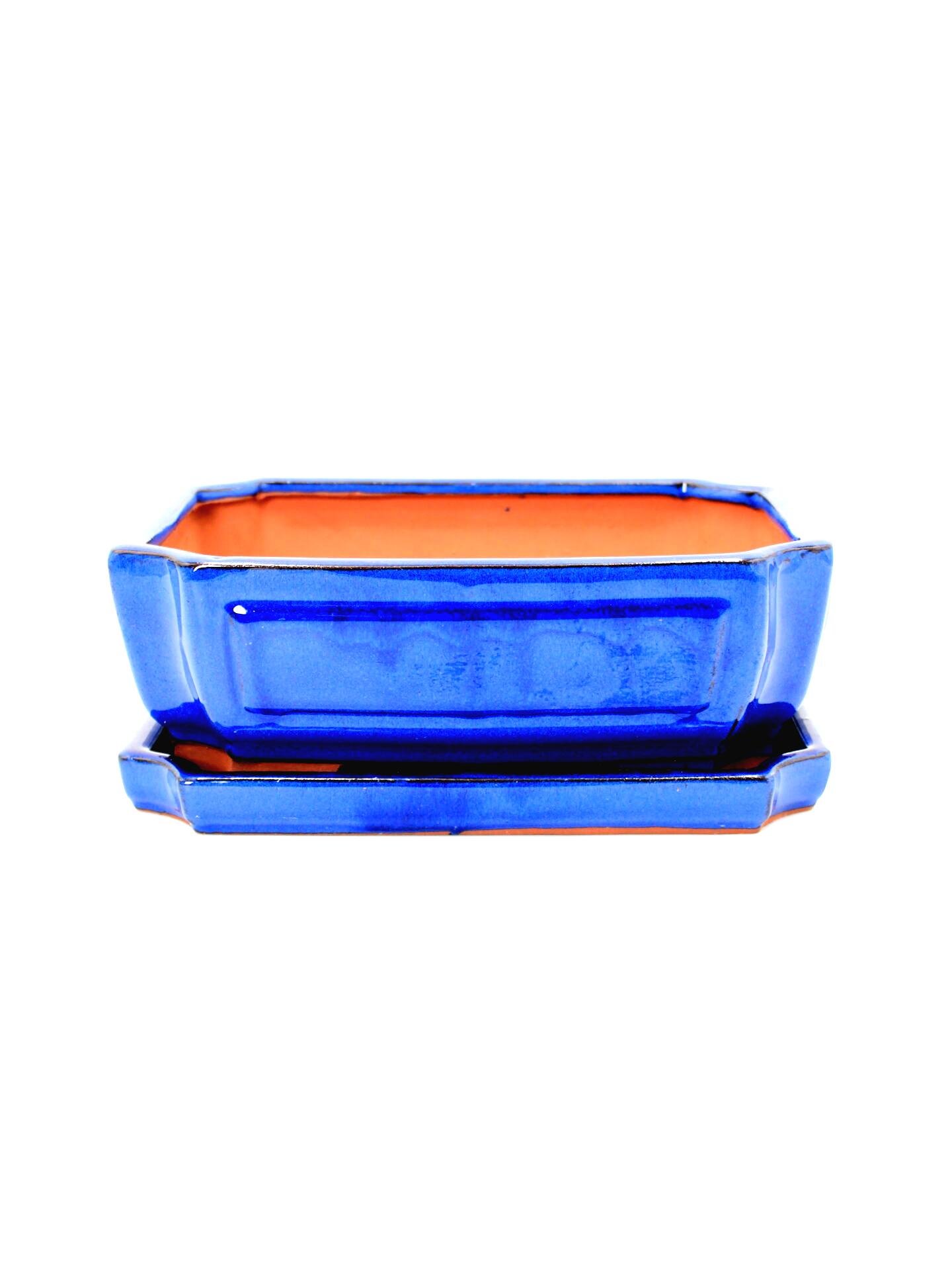 keramikinis bonsai vazonas su lėkštute skirtas bonsai medeliui kambaryje